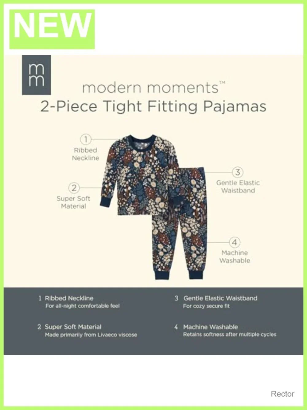 Toddler Hacci Snug Fit 2-Piece Pajama Set Long Sleeve Pull-On Sleepwear